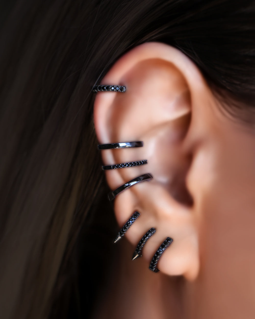 Plain Black Ear Cuff