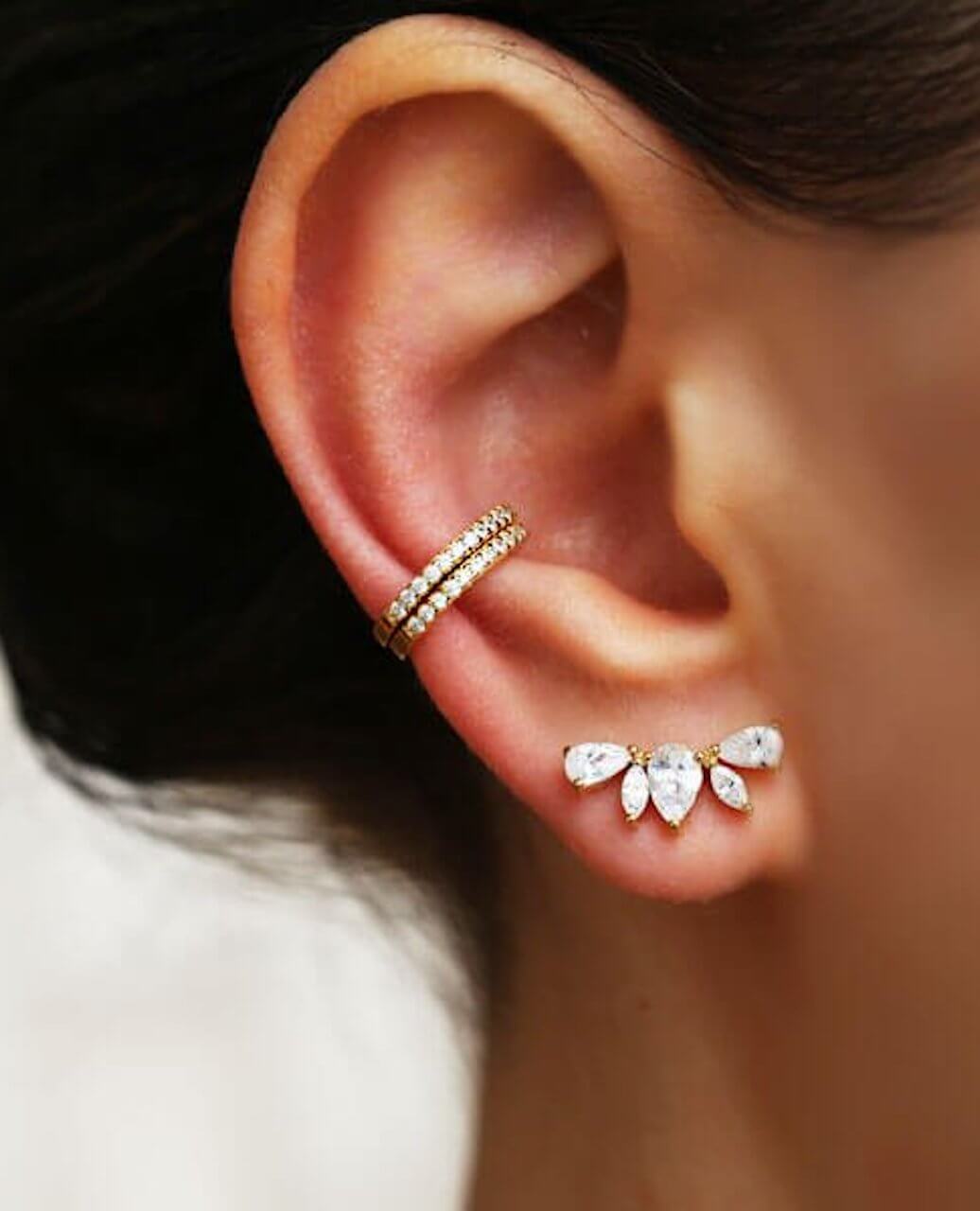 Wedding earrings, ear cuffs, sterling silver earrings, gift for her