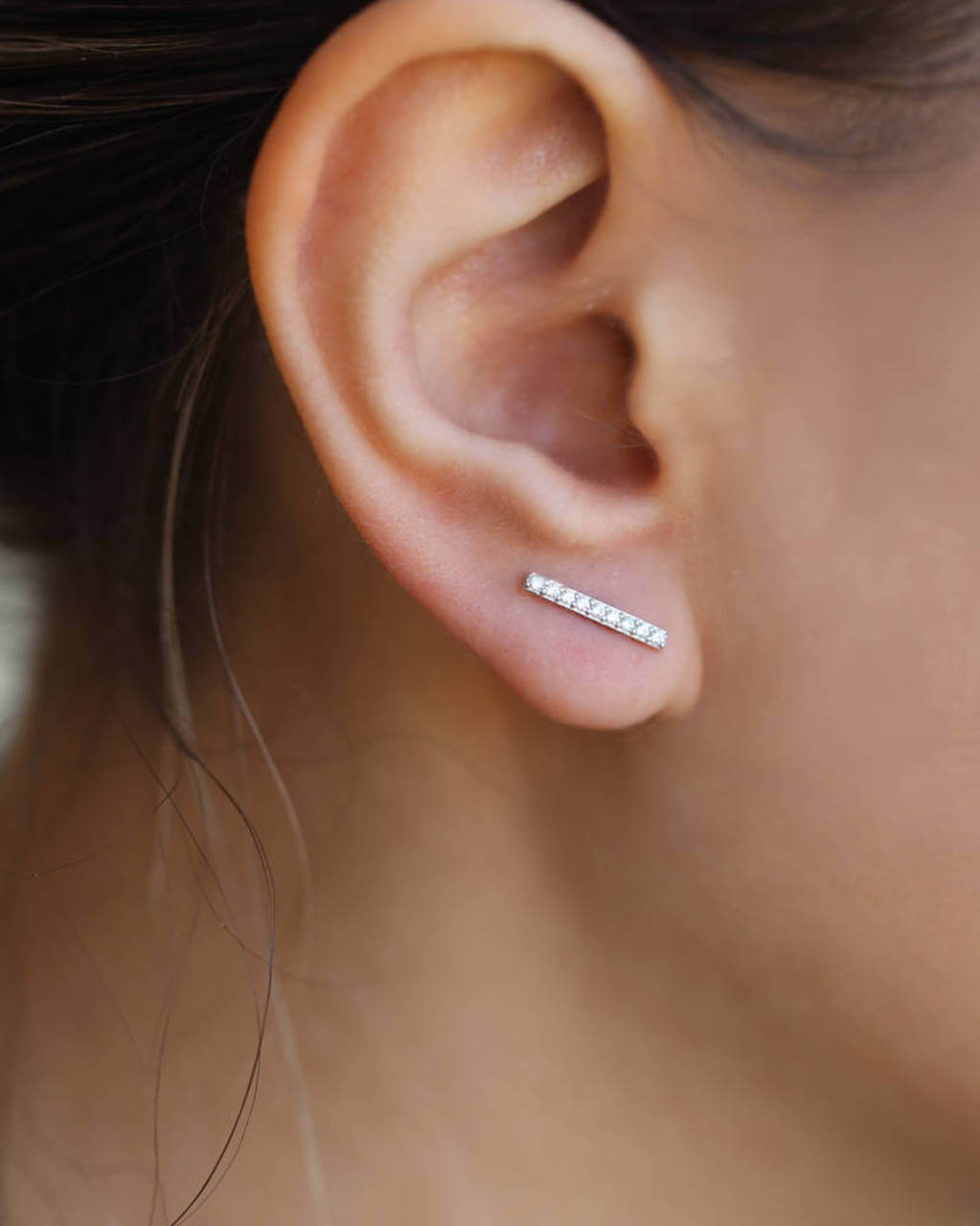 Dainty silver bar studs, Line earrings, bar earrings, silver stud, tiny stud, gift for her, silver stud earrings