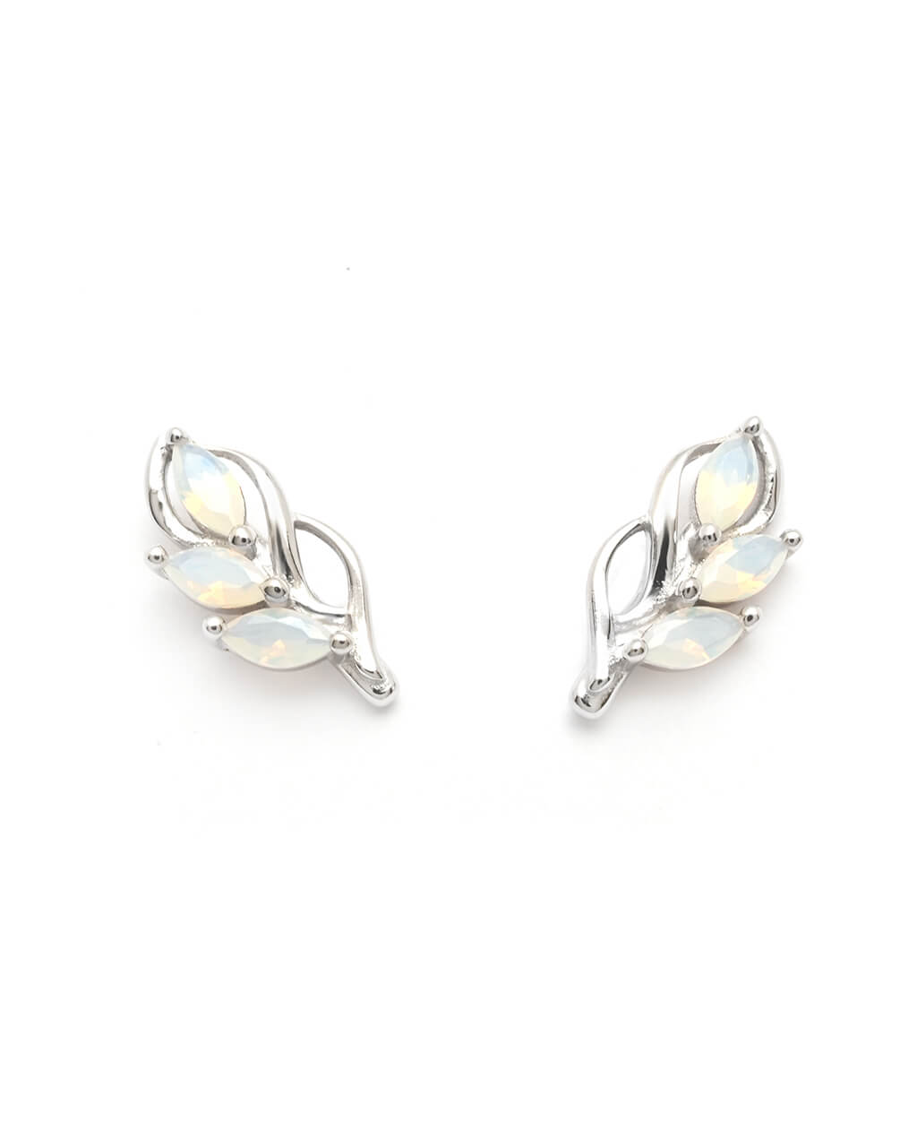silver opal earrings studs