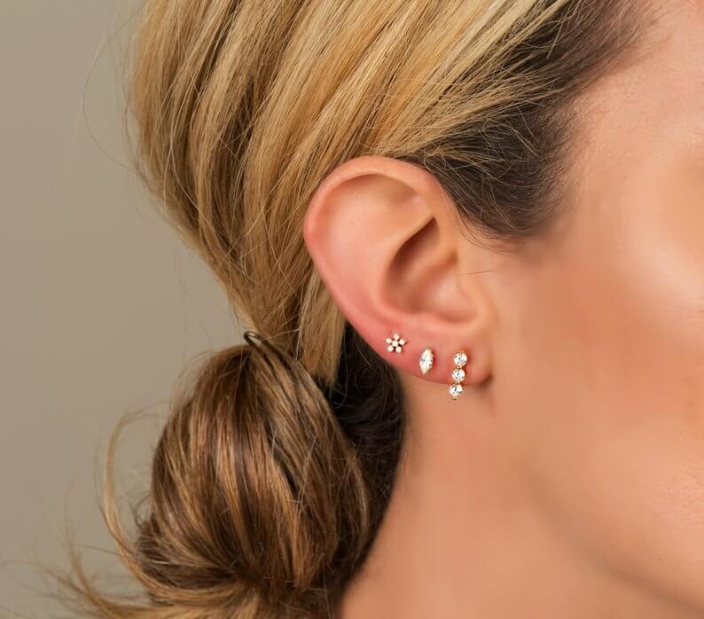 Tiny Flower Ear Studs
