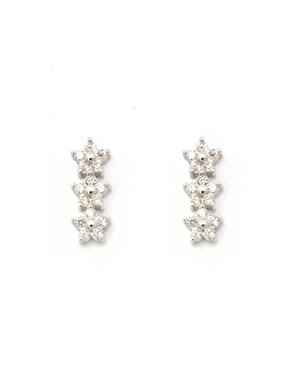 silver floral earrings