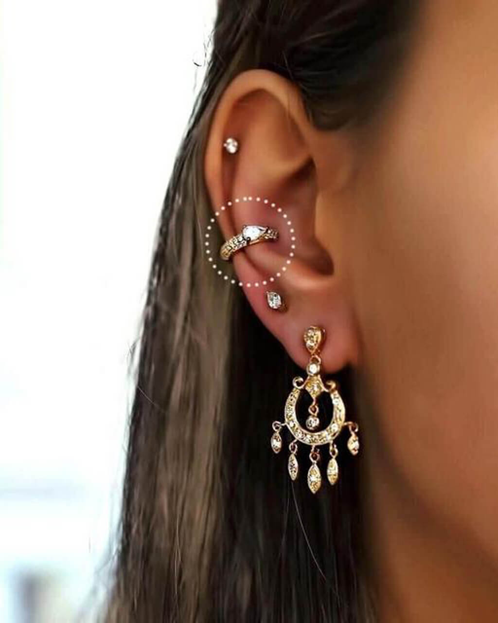 Bright Gemstone Ear Cuff