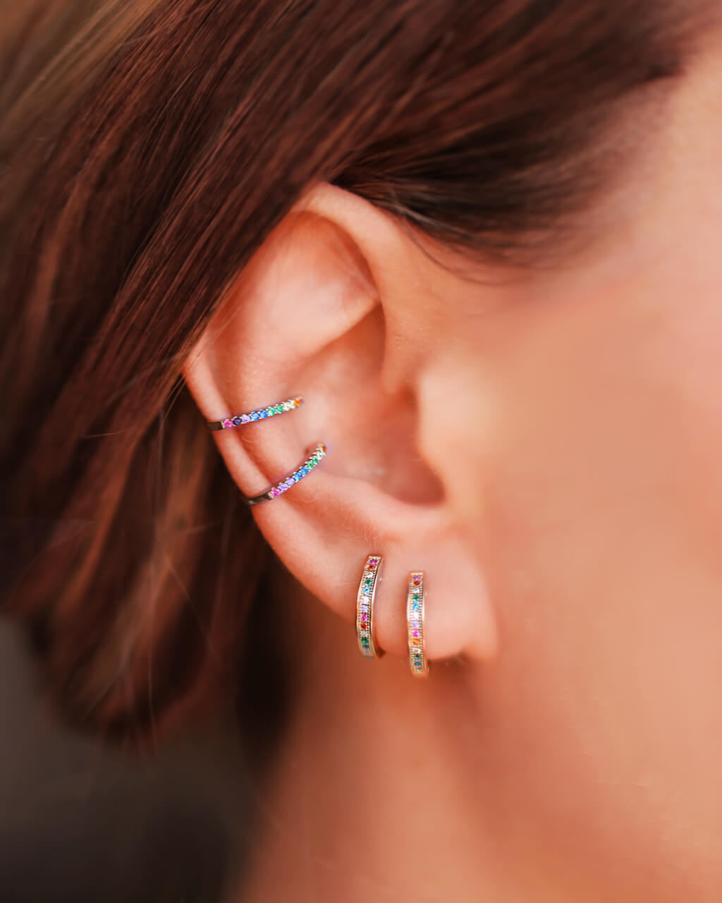 Rainbow Ear Cuff for Unpierced Ears
