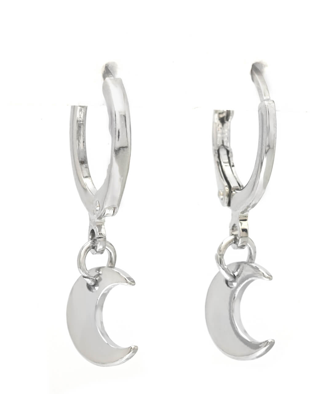 Gold hoops, Huggie hoops, Moon and star earring