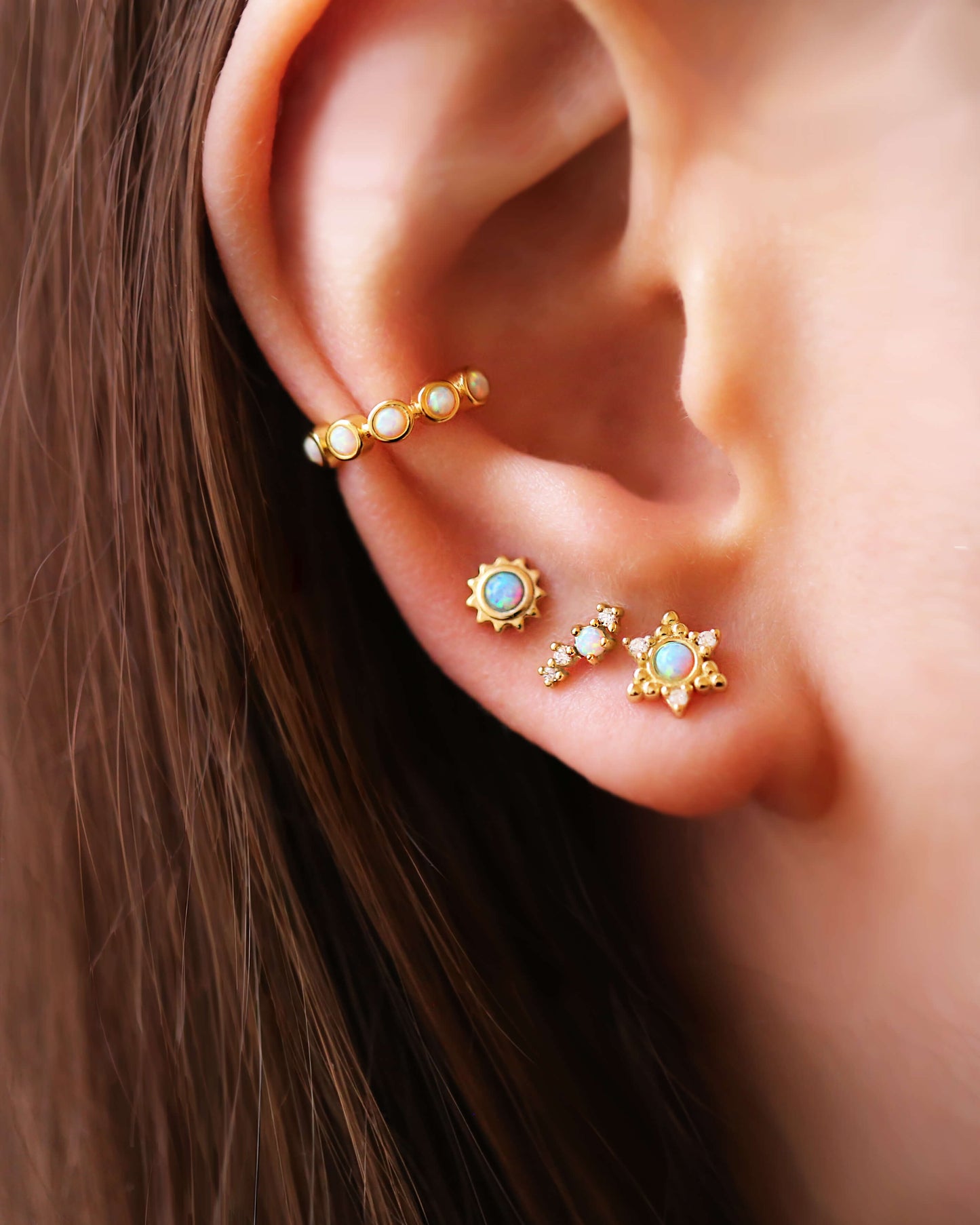 Gold Small Opal Studs