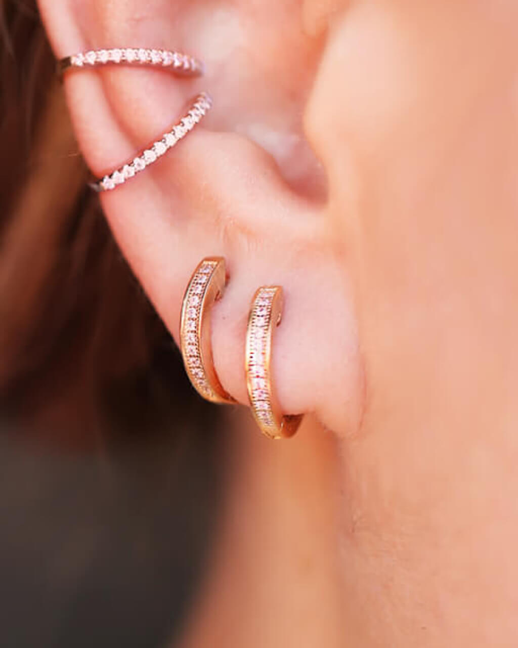 Pink Ear Hoops