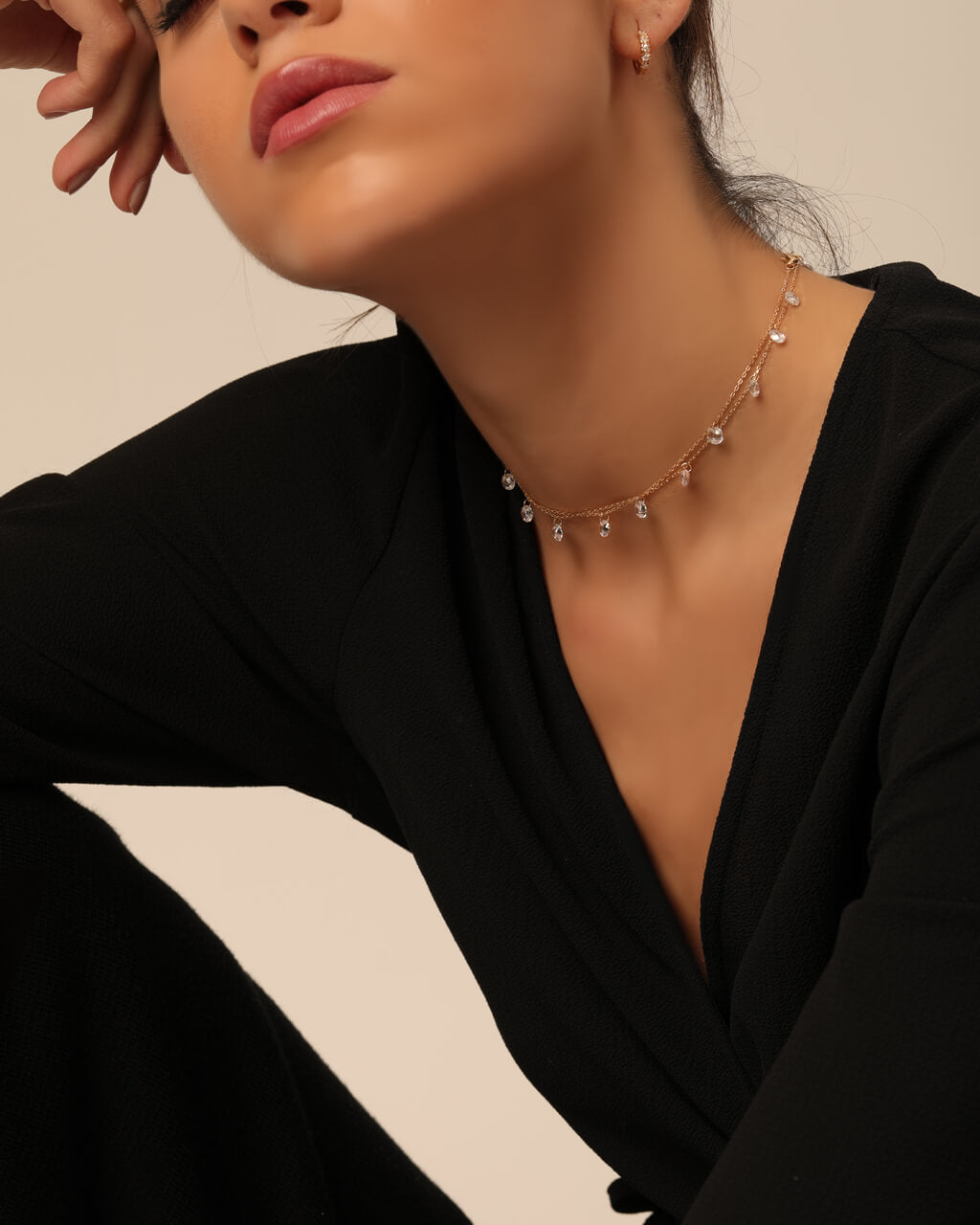 Long Necklace with Disco Drops