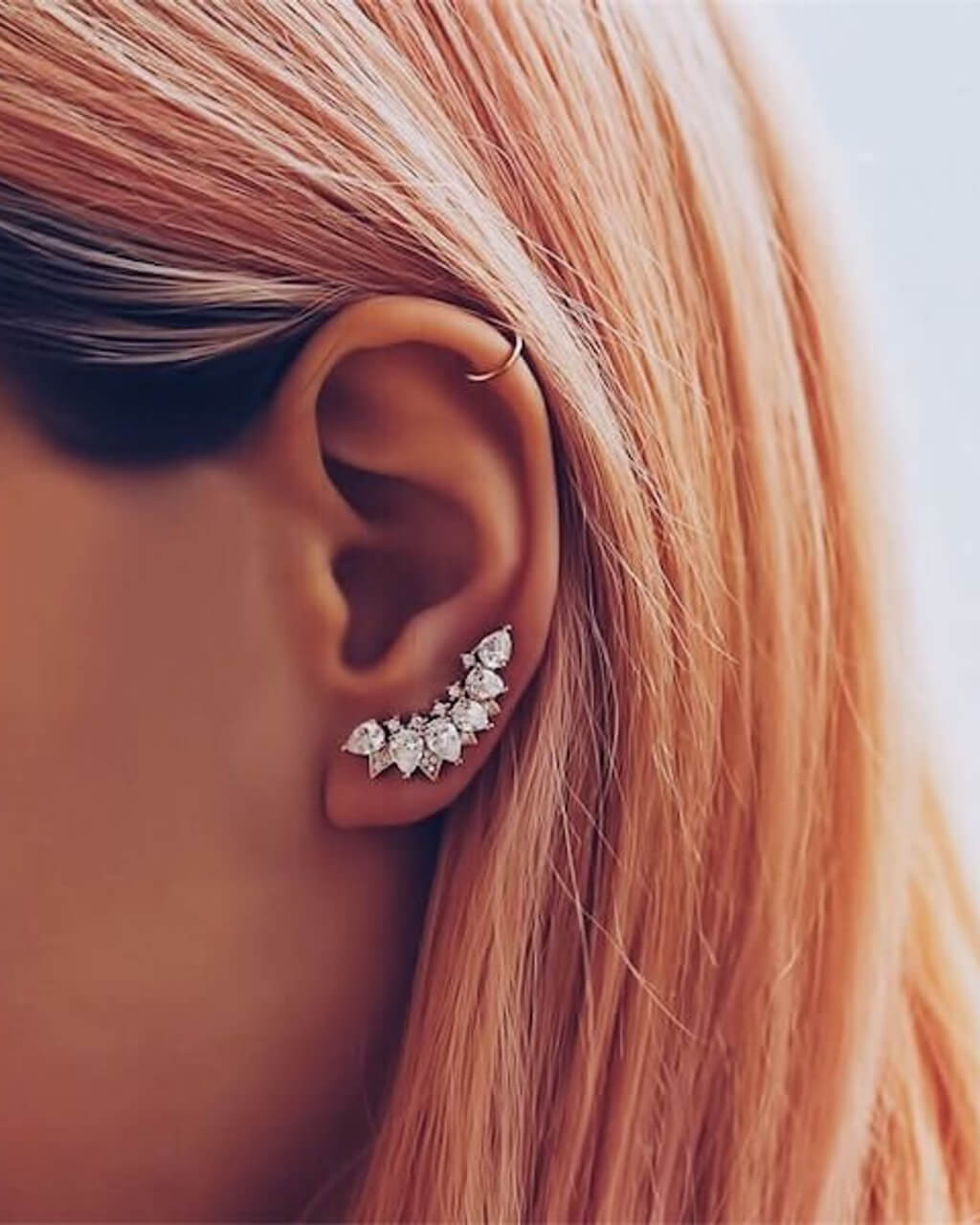 ear climber, climber earrings, ear crawler