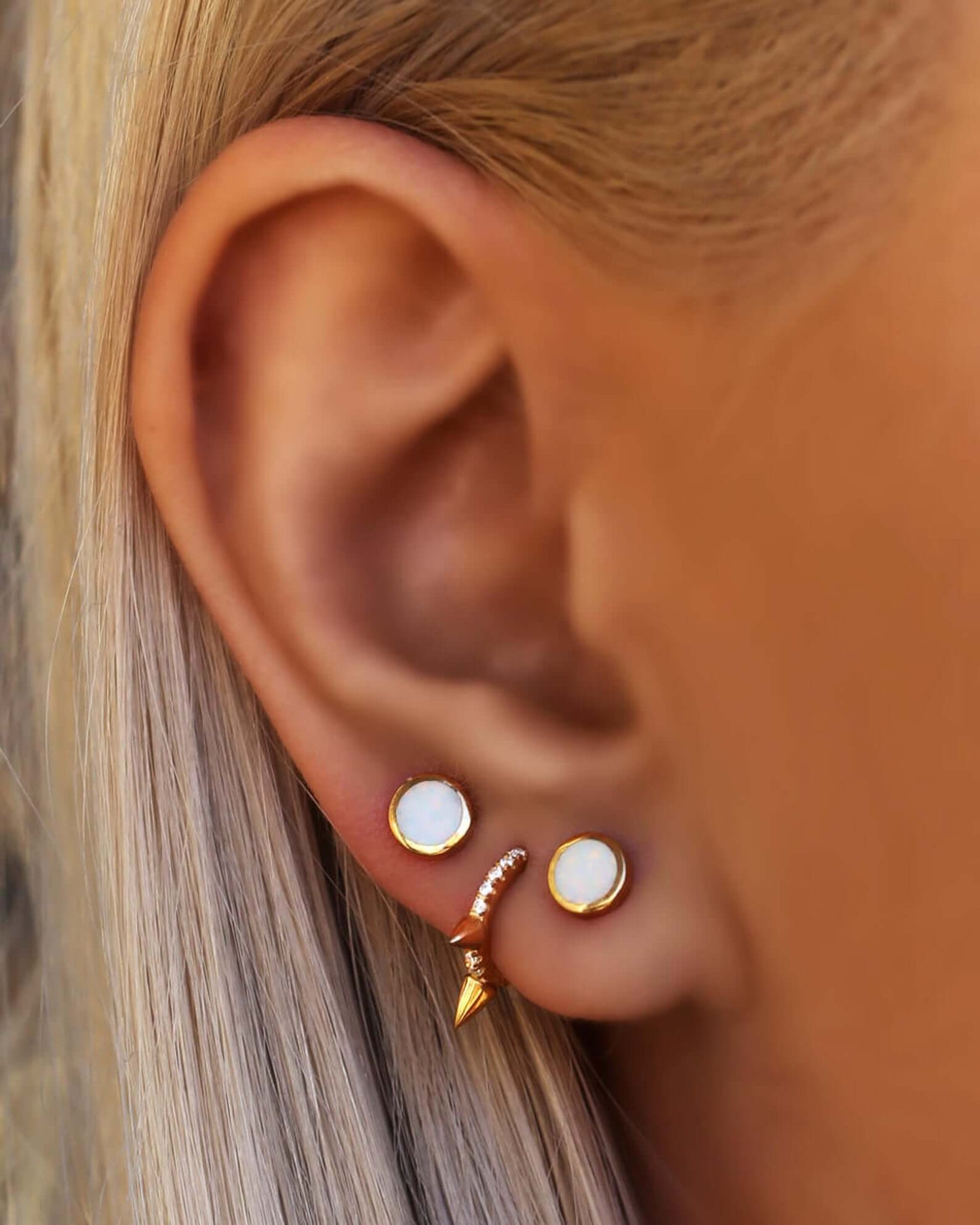 Spike ear hoops