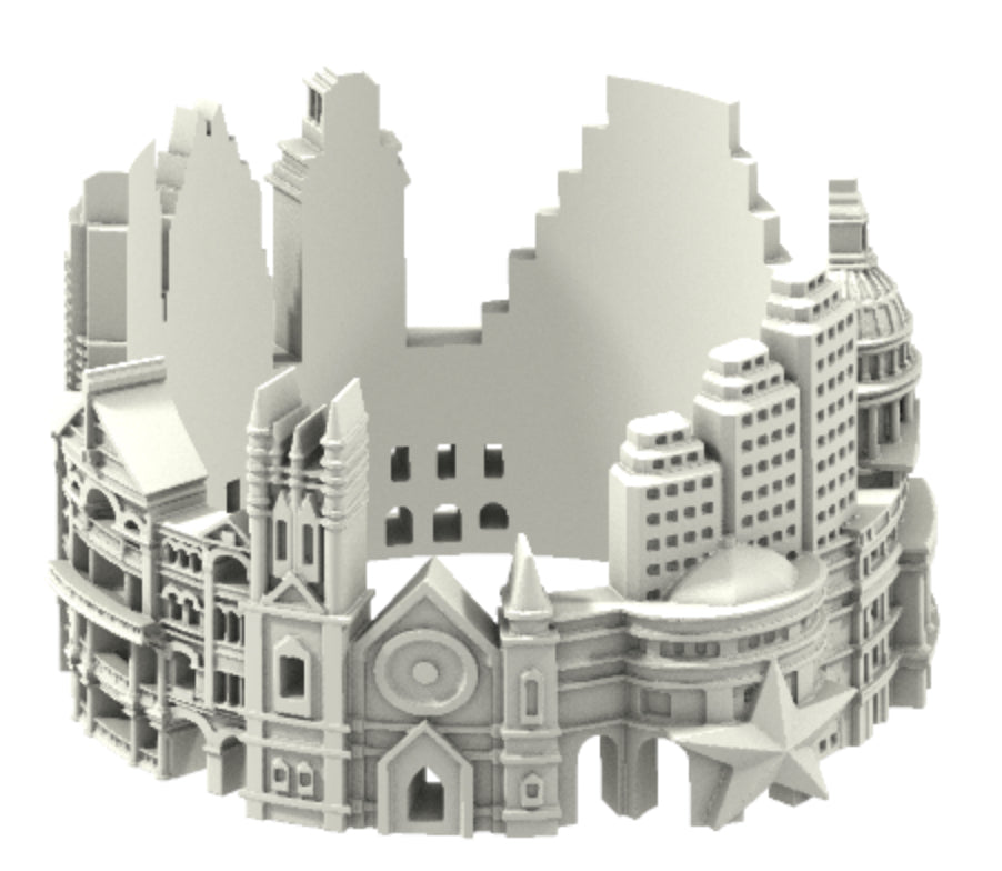 Austin skyline, ring, gift ideas, silver rings, Verendi, Citimi