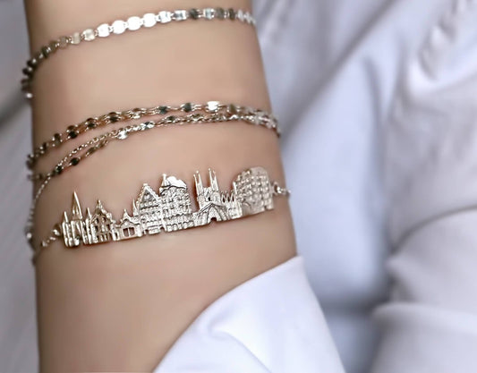 Barcelona bracelet, birthday gift for her, silver bracelet, Verendi, Citimi