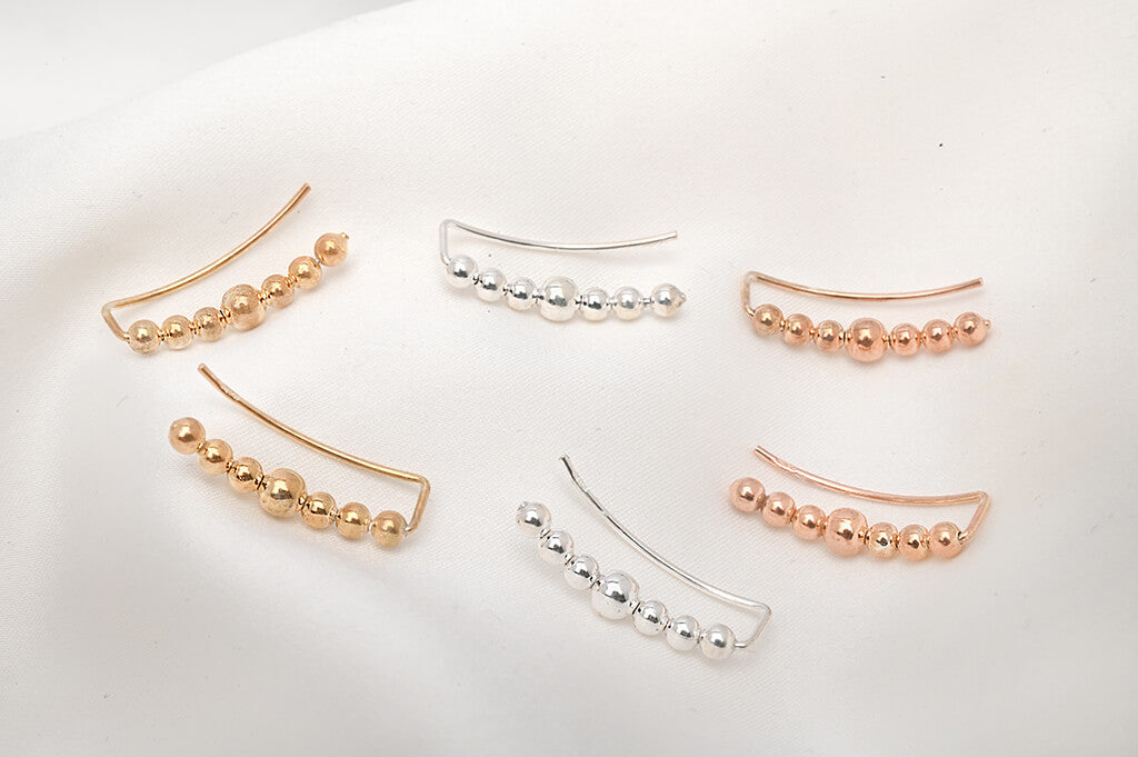 climber earrings, ear crawler, beads earrings,  verendi