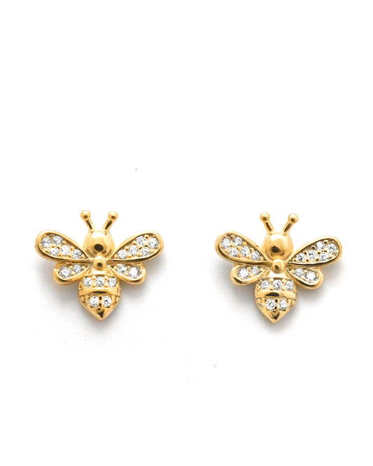 Bee stud earrings, gold studs, gift for sister
