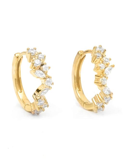 cluster huggie hoop earrings, cartilage hoop earring,