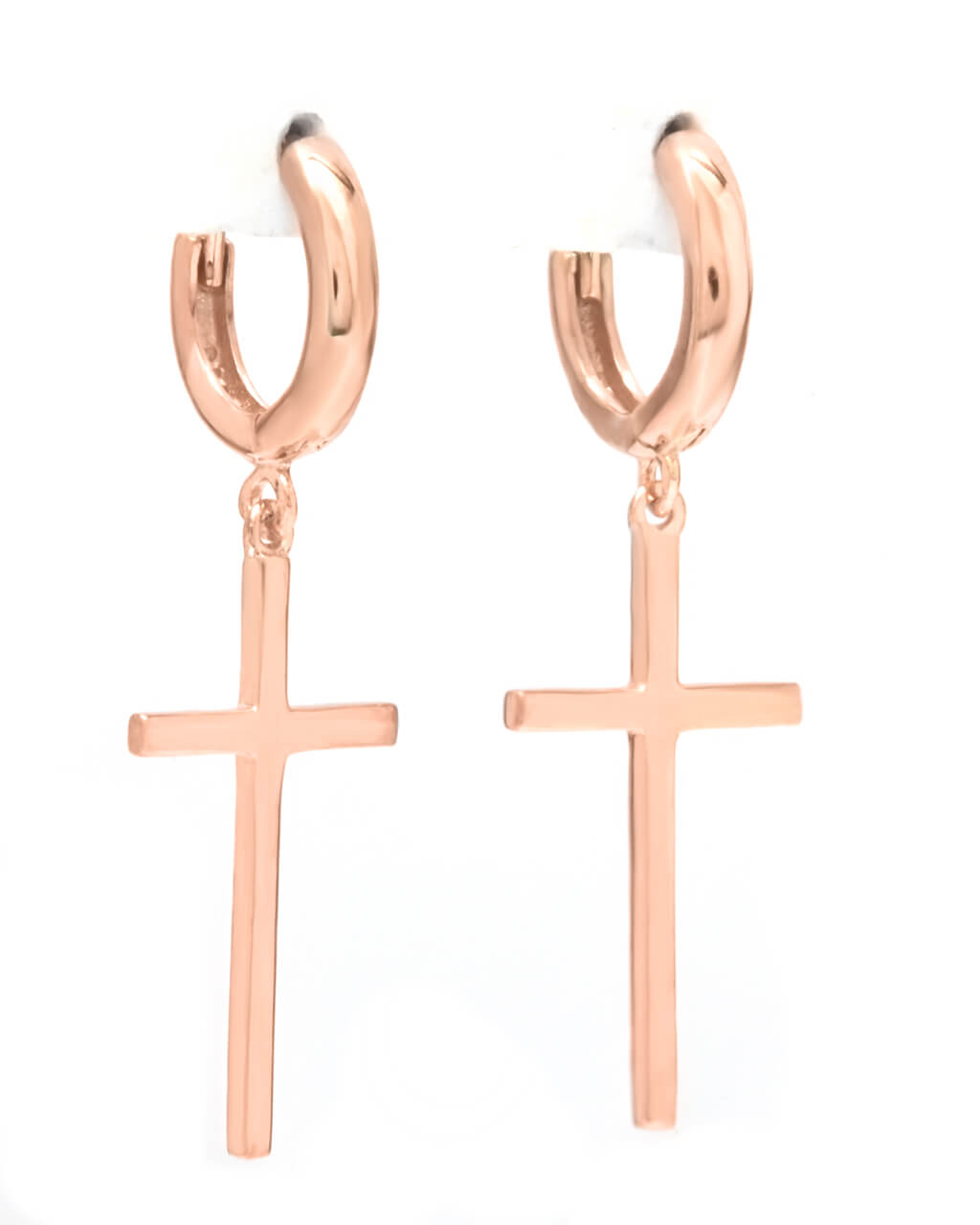cross hoops, rose gold jewelry, silver hoops earrings
