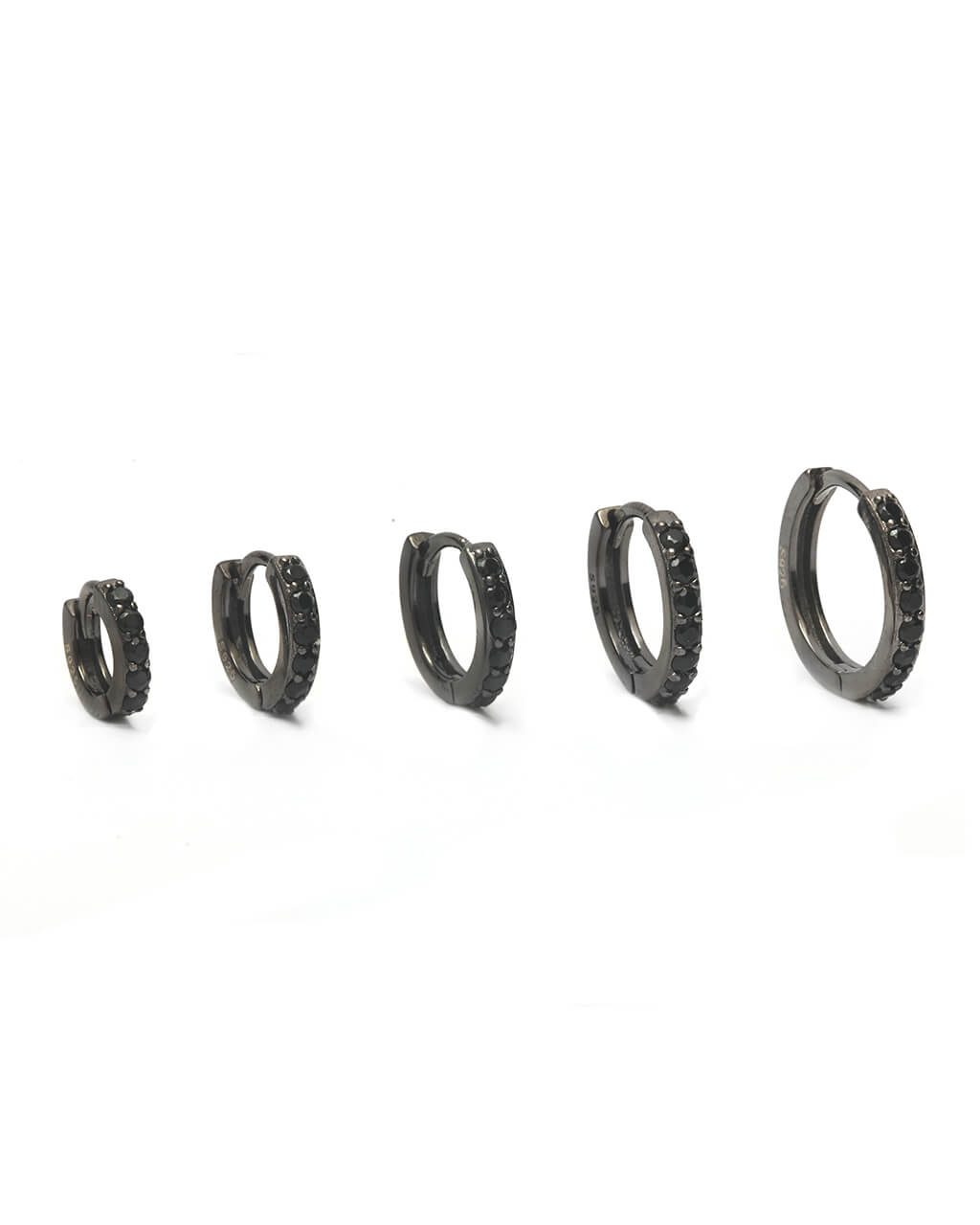 Black hoops, 6mm hoops, black earrings