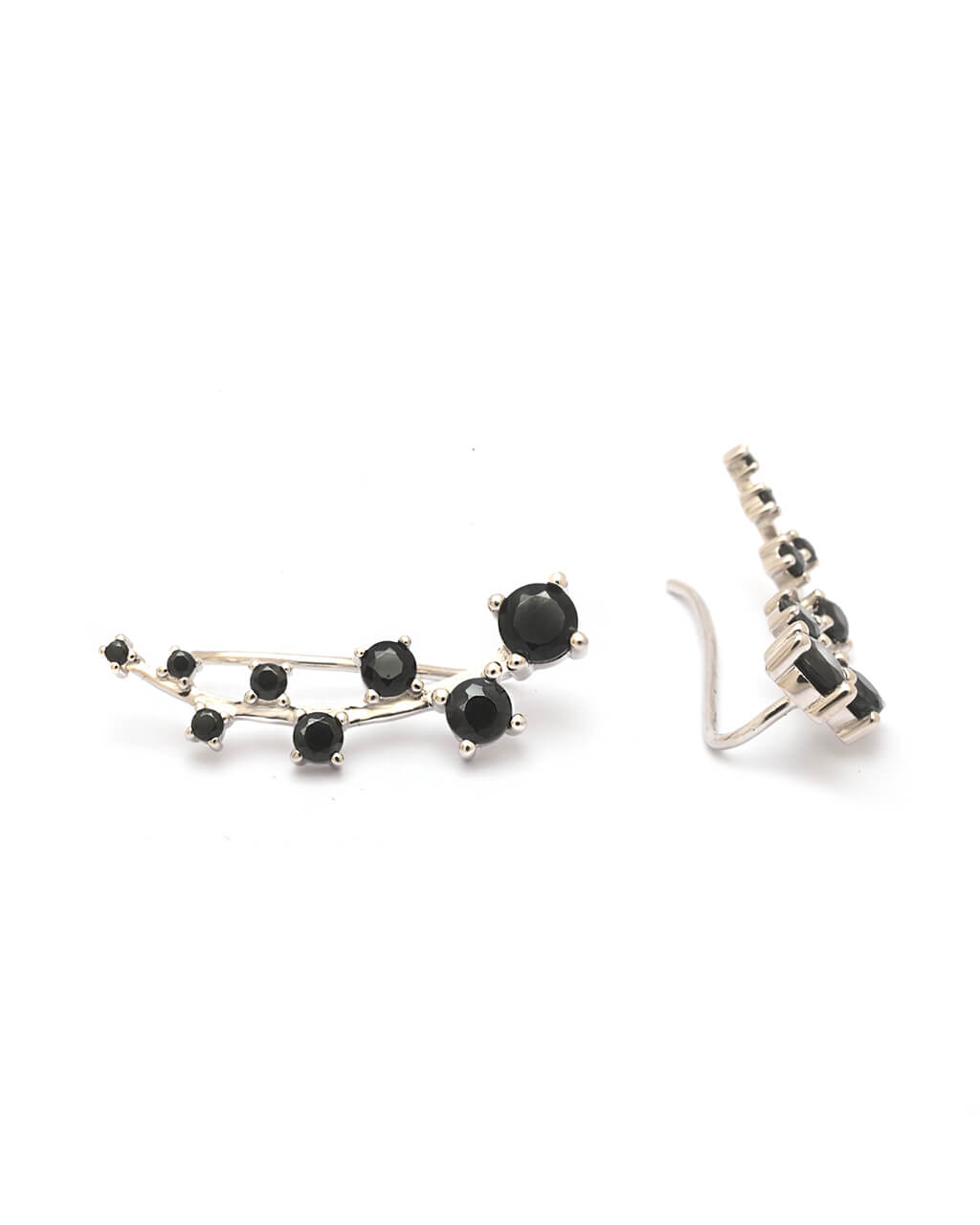  black jewellery, black earrings, boucles d'oreille grimpante