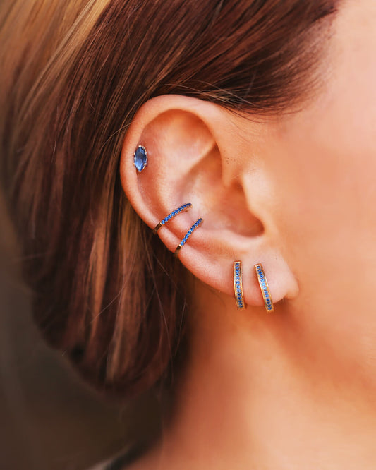 Blue Ear Hoops