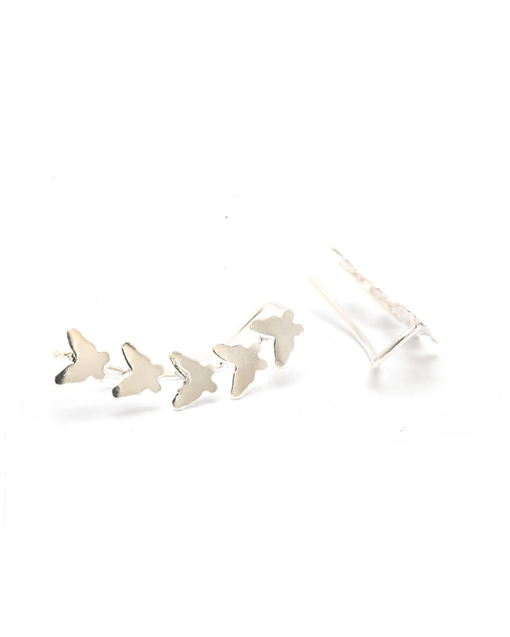 Silver butterfly Ear Crawler, Ear climber,