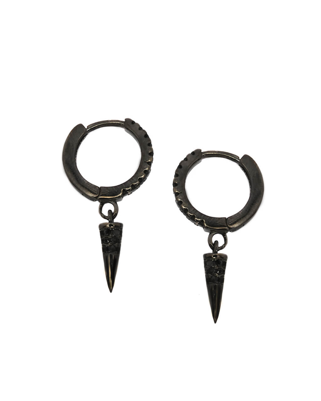 spike earrings, black hoops, men jewellery, spike earrings dangle