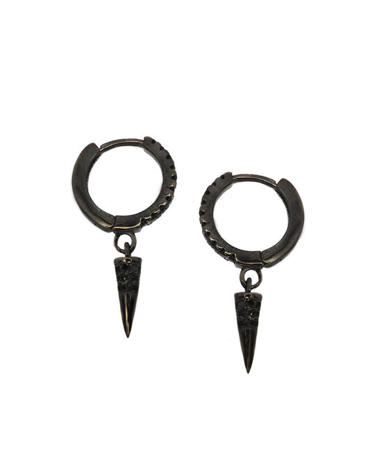 spike earrings, black hoops, men jewellery, spike earrings dangle
