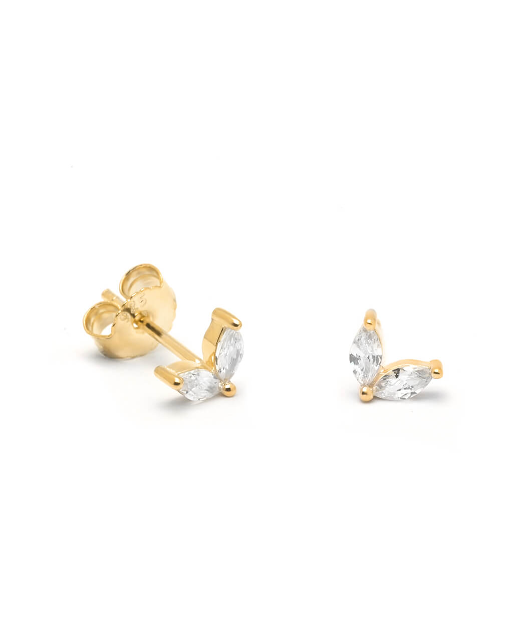 gold stud earrings, single earrings, stud earring set, flower earring stud