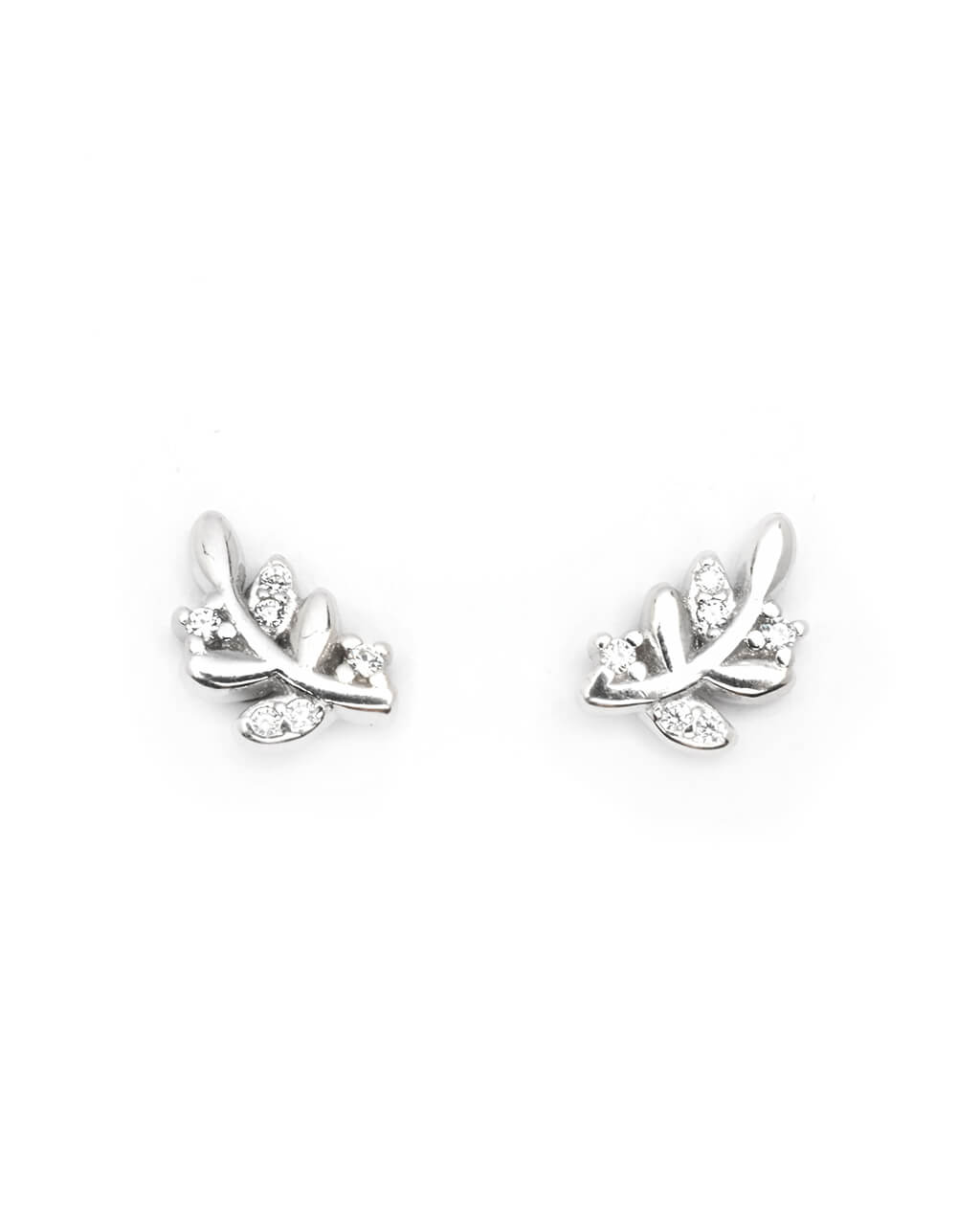 silver leaf studs, leaf studs, gift for sister