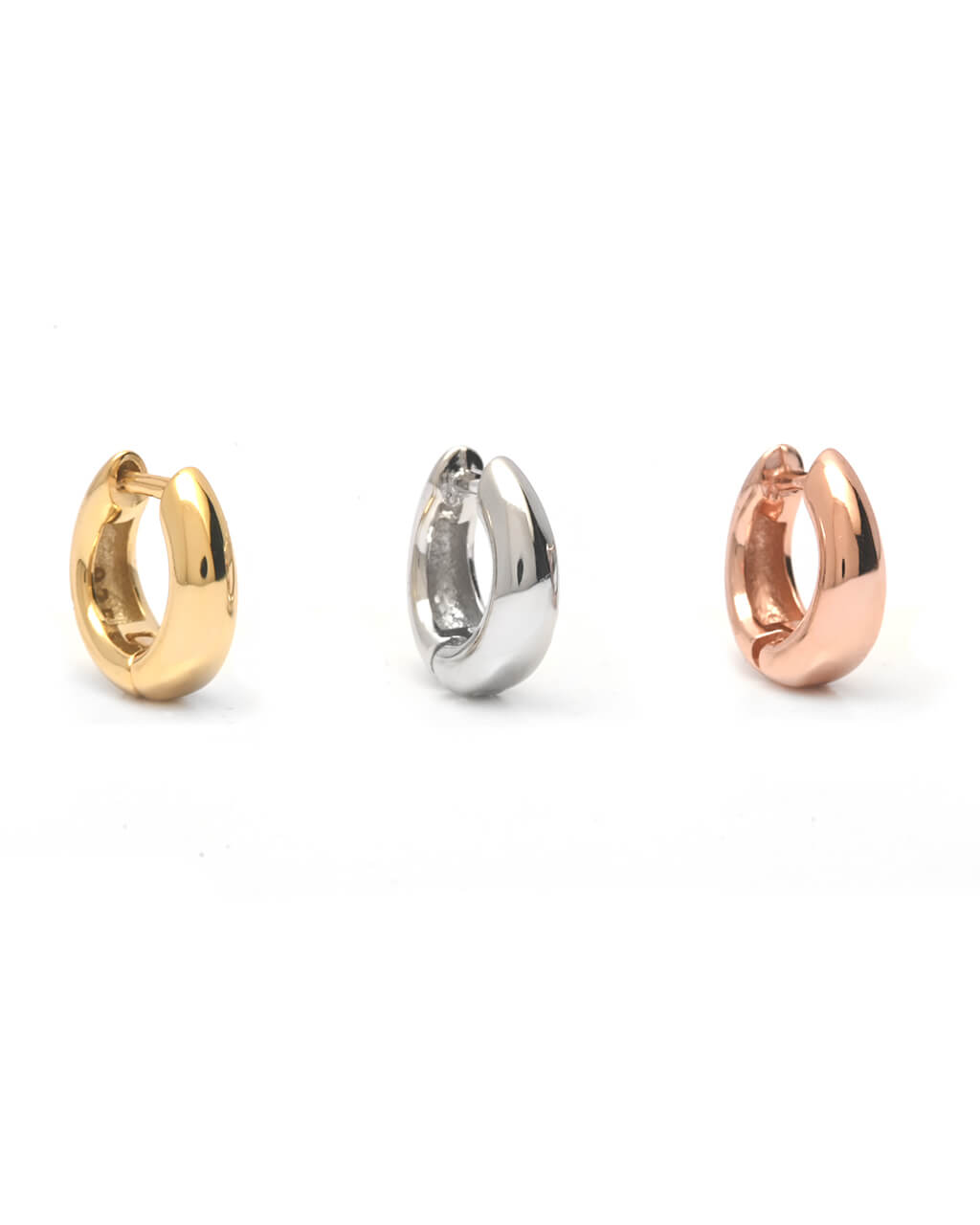 silver rose gold puffy hoop • tragus hoop,  conch hoop • cartilage hoop 