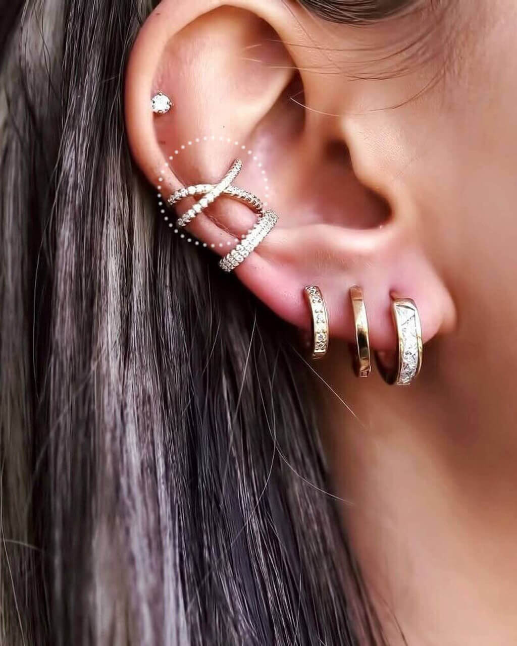 Criss Cross -X- Ear Cuff Earring