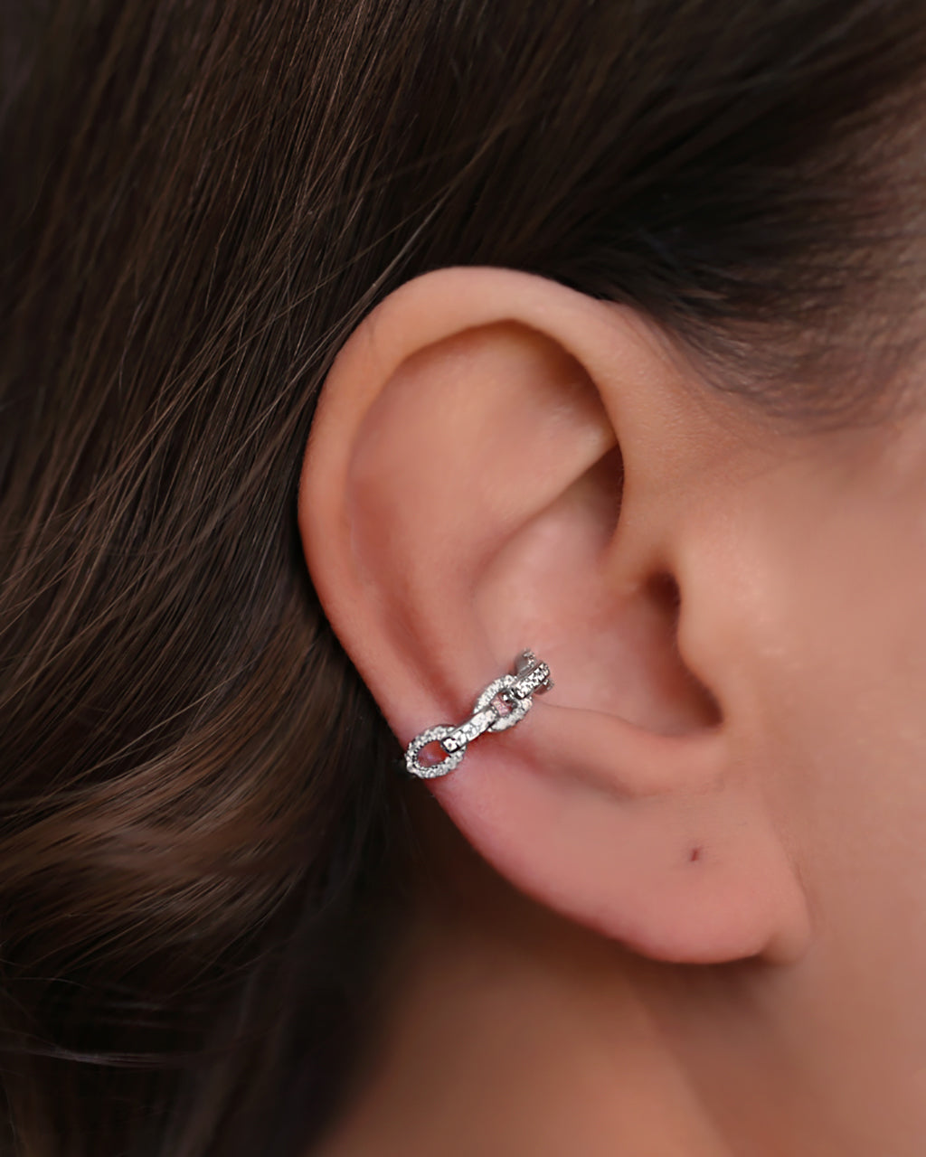 crystal chain ear cuff
