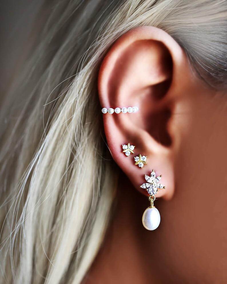 Dainty Pearl ear cuff