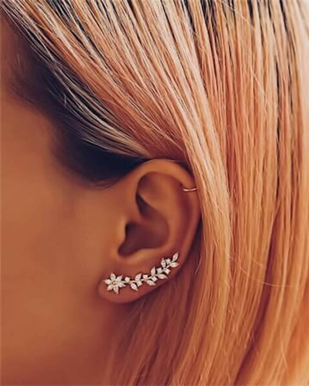 VERENDI, orecchini rampicanti , orecchini diamonique rampicanti