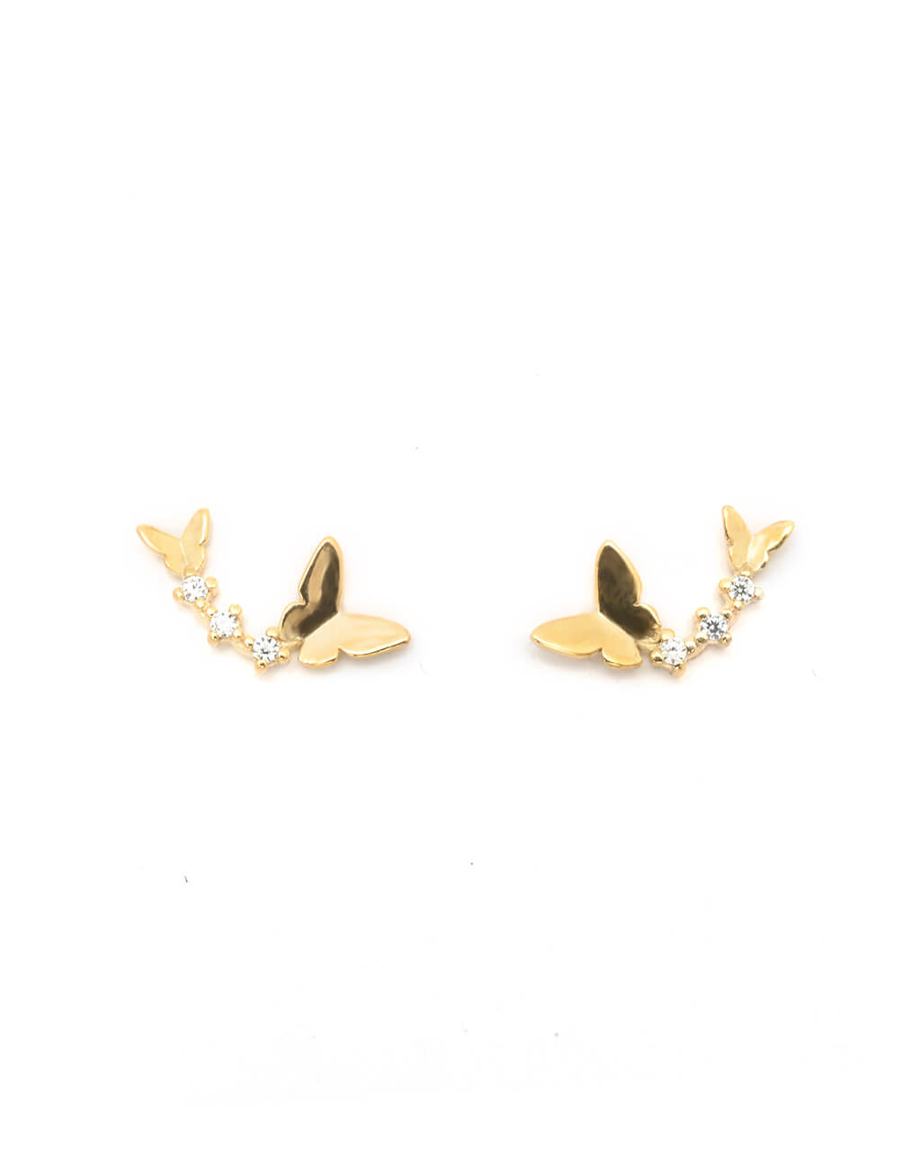 butterflies ear studs, stud earrings, sterling silver earrings