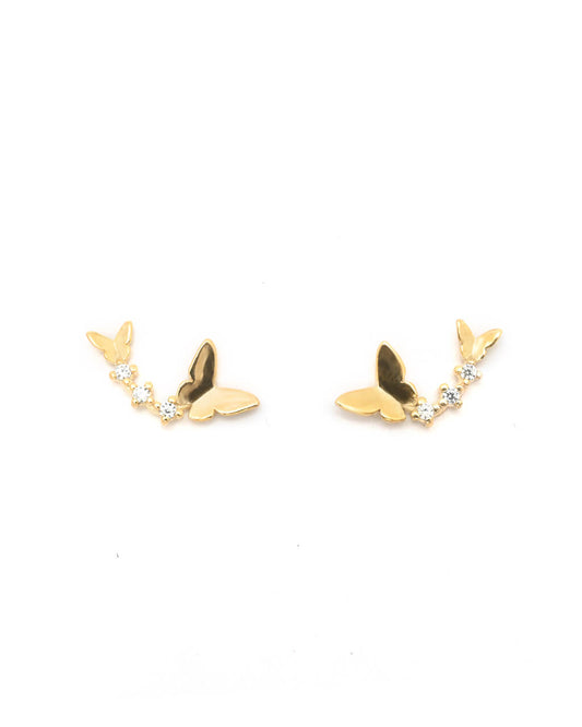 butterflies ear studs, stud earrings, sterling silver earrings