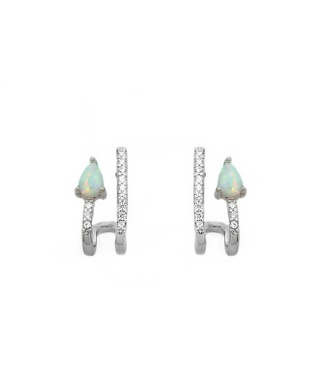 Opal Huggie Hoop Earrings, opal earrings, Opal Hoops