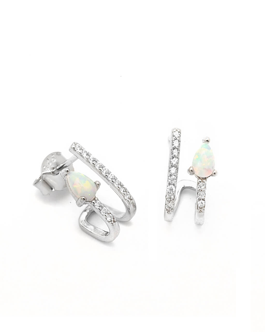 Opal Huggie Hoop Earrings, opal earrings, Opal Hoops