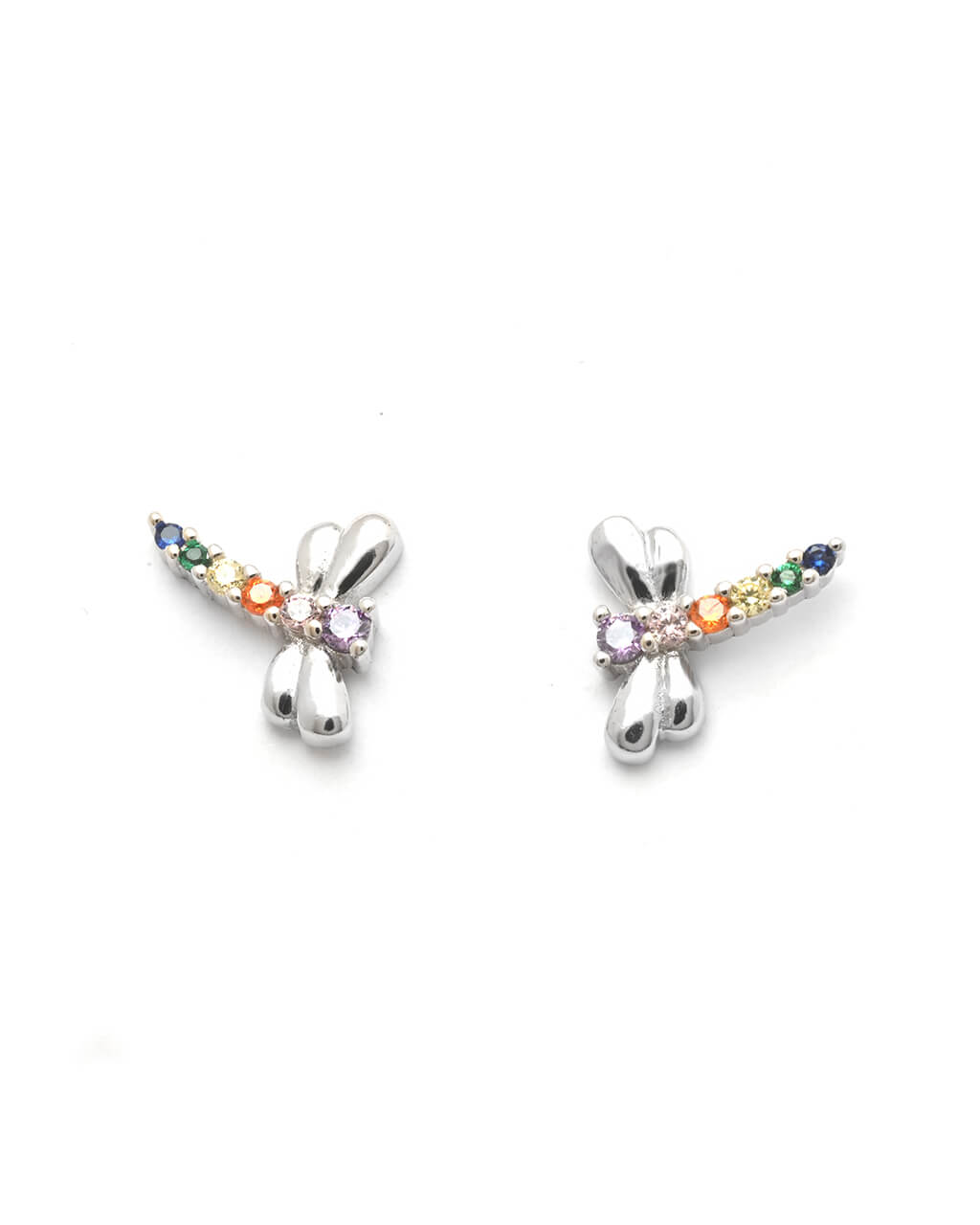 Silver dragonfly earrings