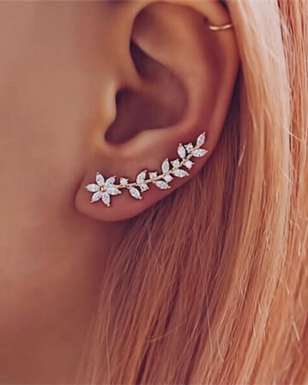 Orecchini rampicanti in oro giallo, VERENDI