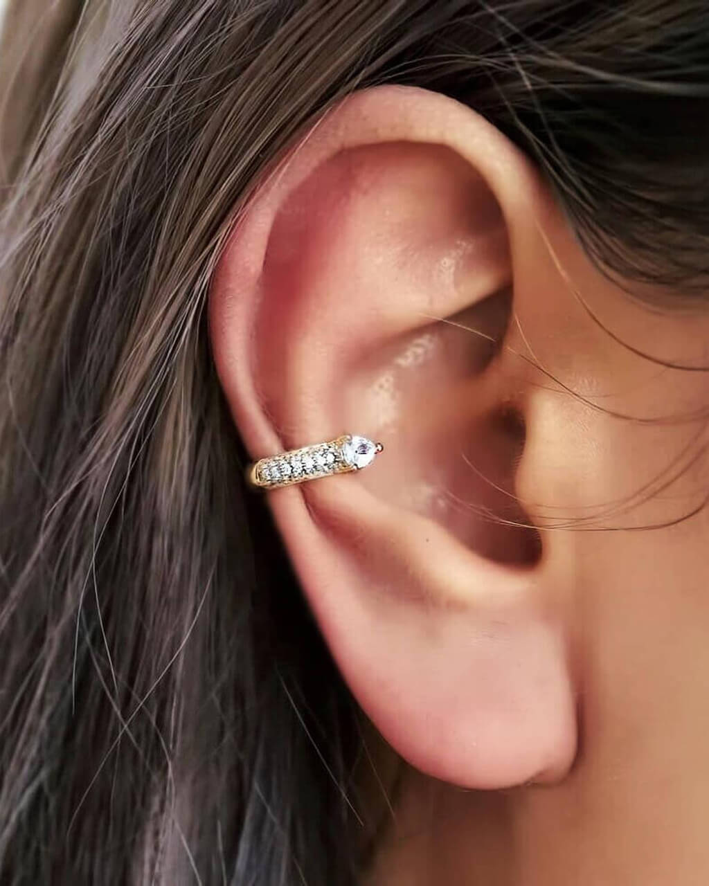 Bright Gemstone Ear Cuff