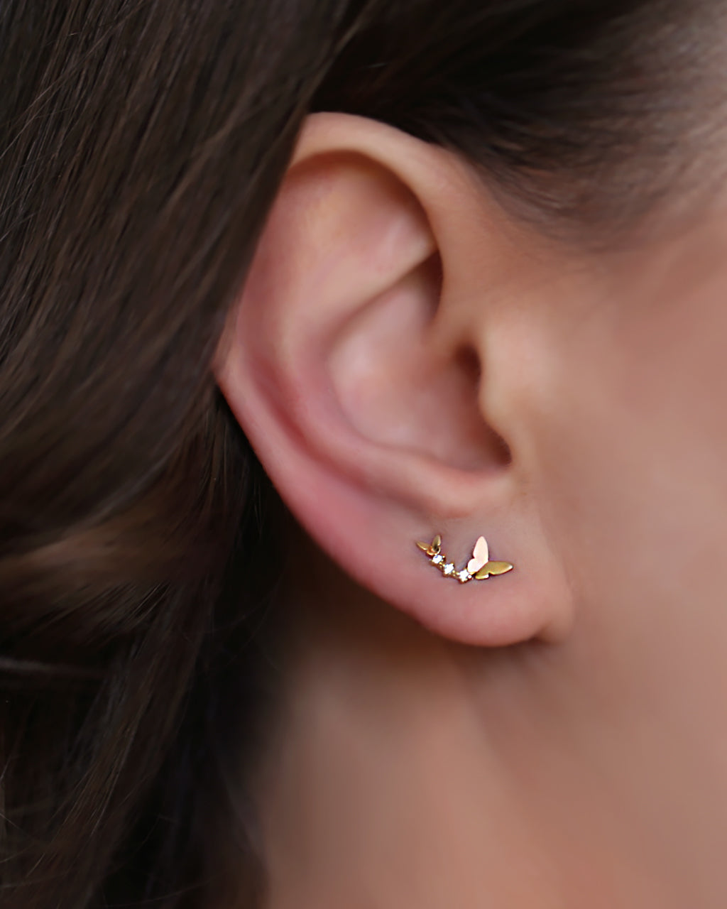 gold butterfly earrings