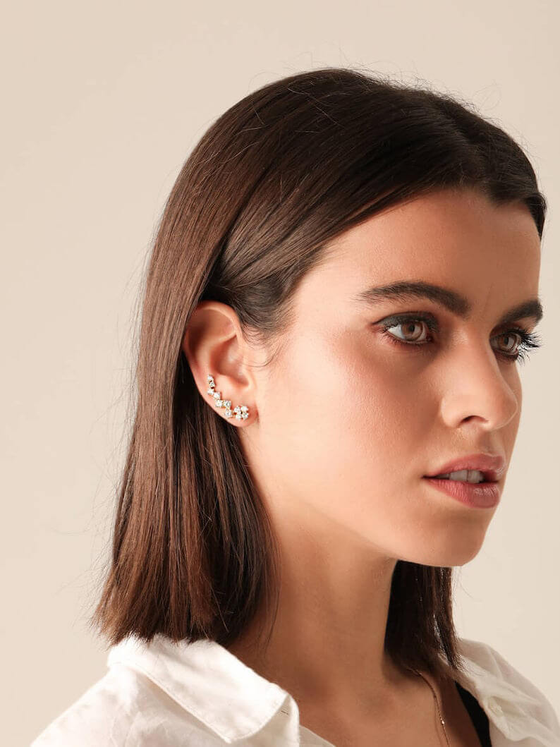 boucles d'oreille montantes,  grimpeur d’oreille,  boucle d'oreille grimpeur, VERENDI 