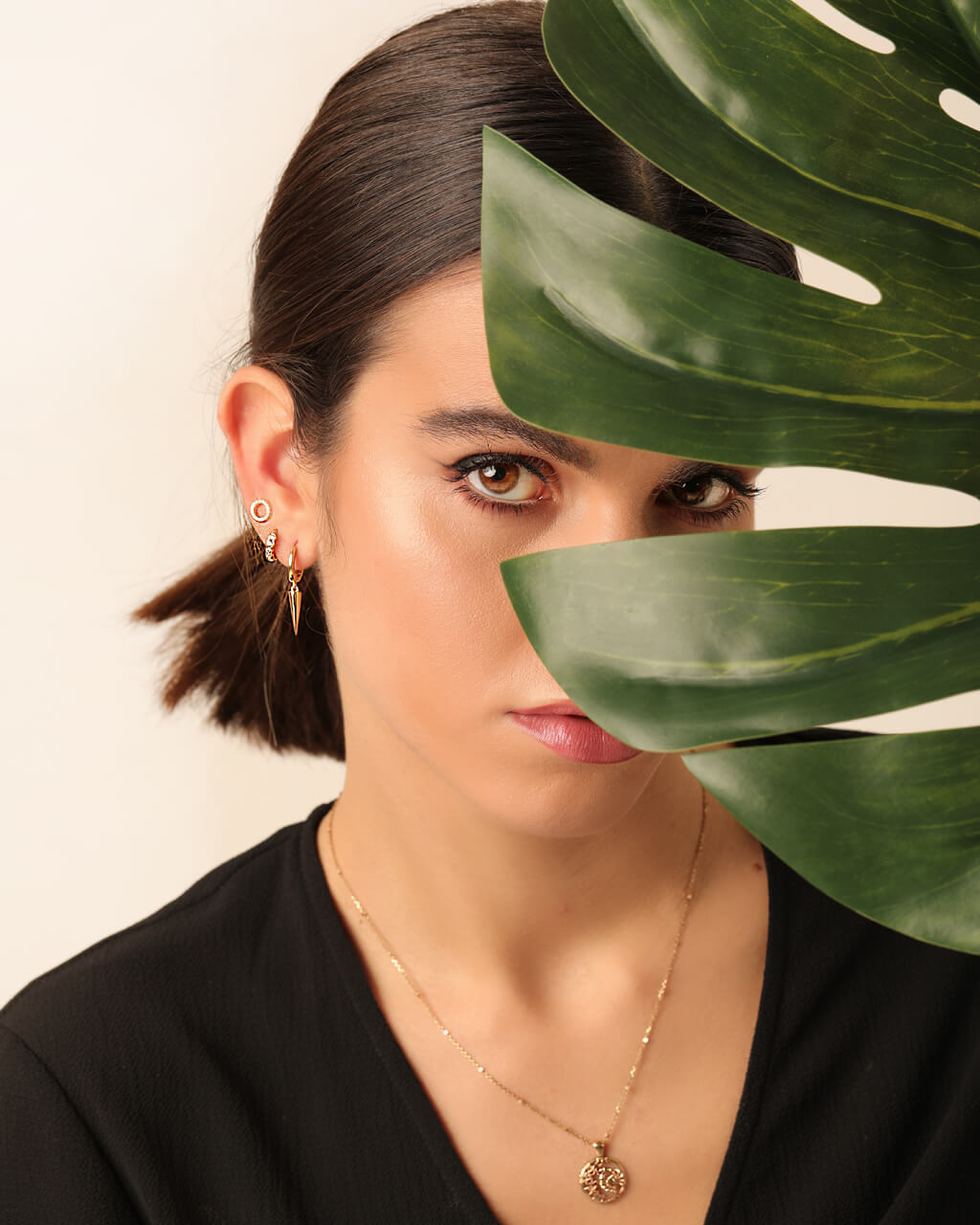 Plain Spike Huggie Hoops