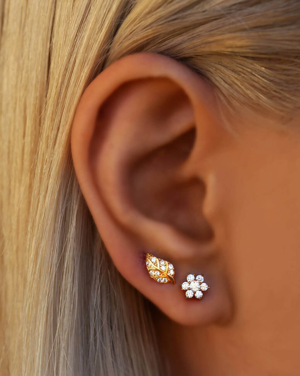 crystal flower earring