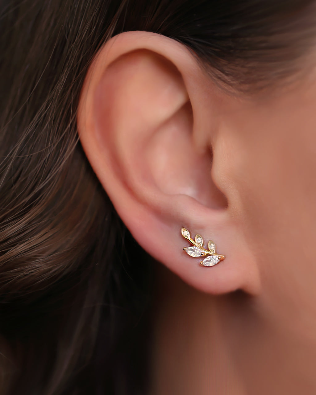 Gold leaf earrings by Verendi