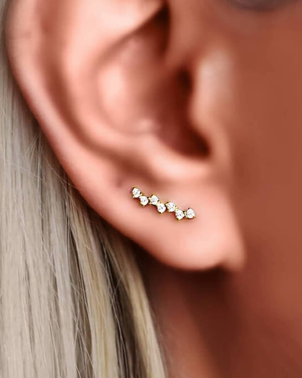 gold earrings, climber earrings, VERENDI 