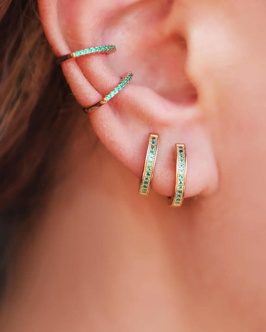 Green Ear Hoops