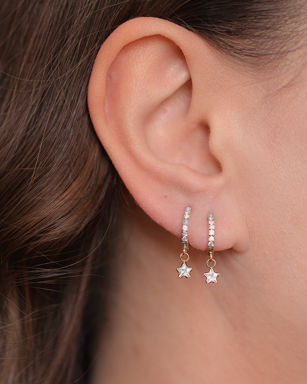 Star huggie hoops by Verendi