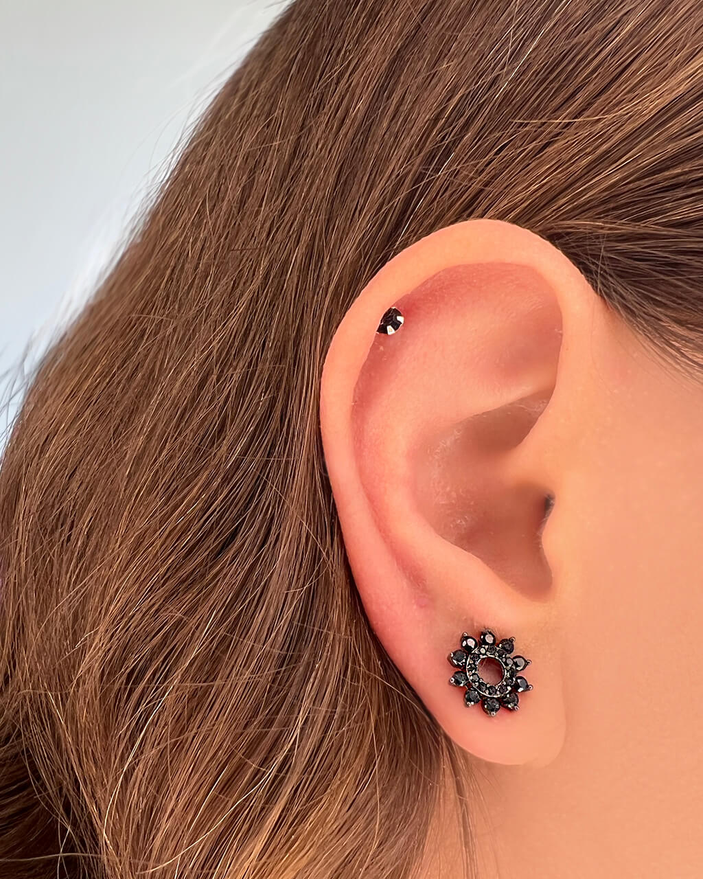 sun earrings, black sun earrings, celestial earrings