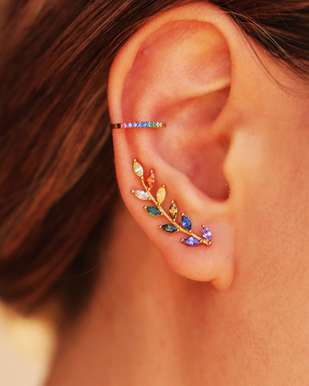 Rainbow Ear Cuff for Unpierced Ears